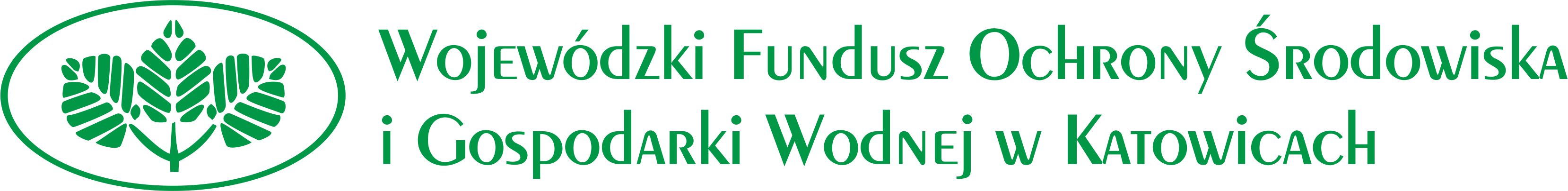 Logo wfośigw w Katowicach przedstawiające trzy listki w eliptycznej ramce oraz pełną nazwę funduszu